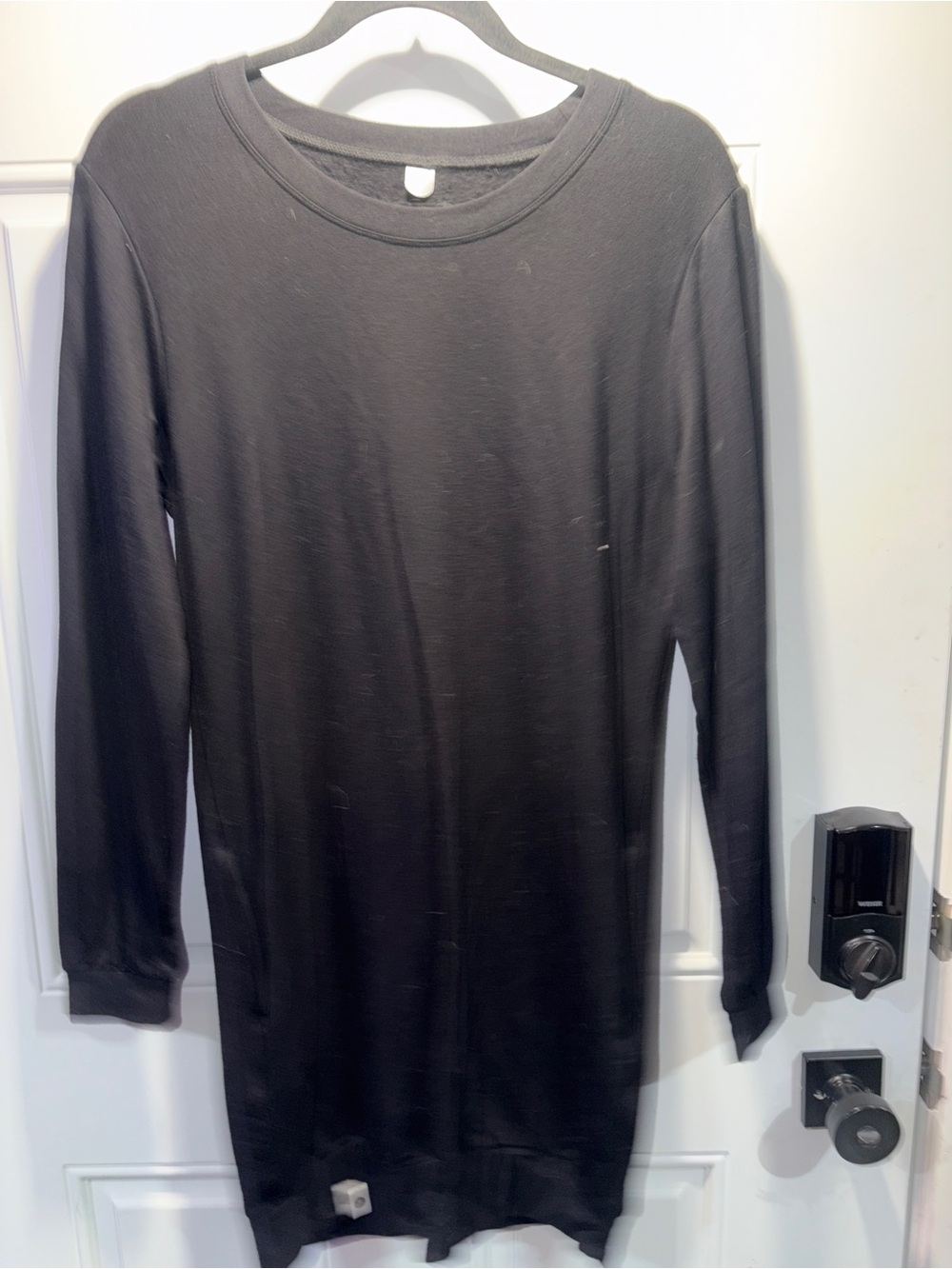 Sweet Legs Black Everyday Pullover Long Sleeve Crewneck Shirt Dress